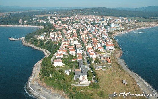 Vista de Primorsko desde el cielo